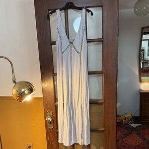 Anthropologie Gray Chain-Trimmed Top